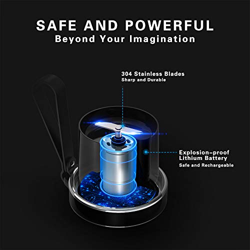 Portable Blender, 300ml BZseed Personal Size Blender Shakes and Smoothies, USB Rechargeable Mini Black Juicer Cup Handheld Fruit Mixer-IP68 Waterproof, BPA Free