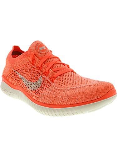 Nike Womens Free Rn Flyknit 2018 Low Top Lace Up Running, Orange, Size 7.0