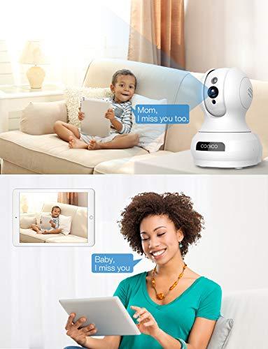 Wireless Camera, 1080P HD WiFi Pet Camera Baby Monitor, Pan/Tilt/Zoom IP Camera for Elder/Nanny Security Cam Night Vision Motion Detection 2-Way Audio Cloud Service Available Webcam White