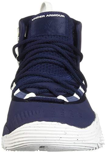 Under Armour Boys' Grade School SC 3Zer0 II Basketball Shoe, Midnight Navy (401)/White, 4