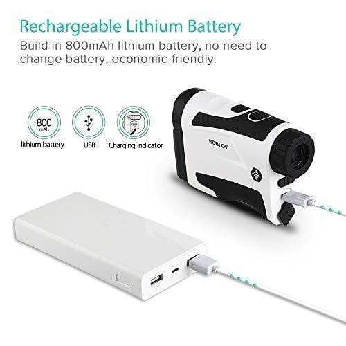 BOBLOV 650Yards Golf Rangefinder with Pinsensor Support Vibration On/Off and USB Charging Flag Lock Distance Speed Measurement Range Finder (LF600G Without Slope) (LF600G Without Slope)