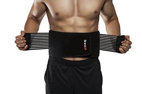 BraceUP Stabilizing Lumbar Lower Back Brace Support Belt Dual Adjustable Straps Breathable Mesh Panels (S/M)