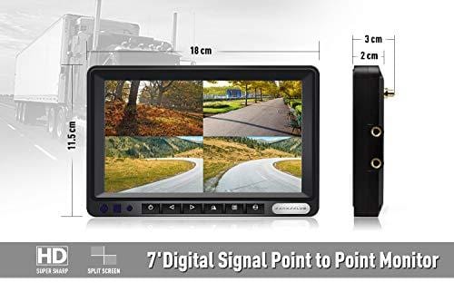 ZEROXCLUB Digital Wireless Backup Camera System Kit No Interference IP69 Waterproof Wireless Rearview Camera 7''Wireless Reversing Monitor for Truck/Semi-Trailer/RV/Box Truck WX04