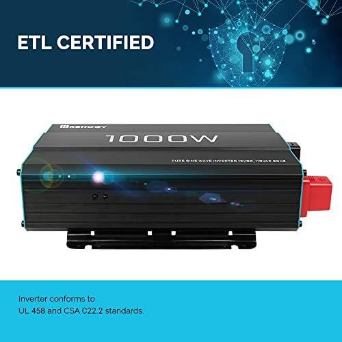 Renogy 1000W 12V Pure Sine Wave Off Grid Solar Home use Solar Inverter 1000 Watt Power Battery Converter