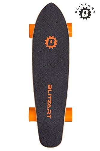 Blitzart Mini Flash 28" Electric Skateboard Electronic Hub-Motor 2.8" Wheel E-Skateboard (ORANGE)
