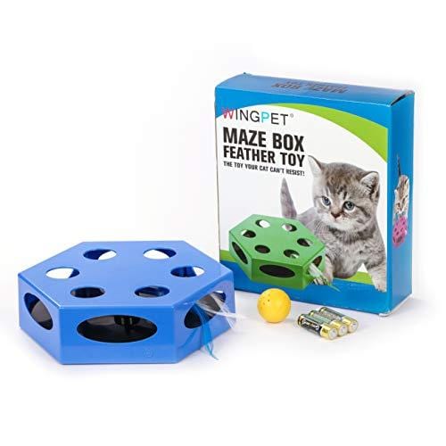 WingPet Interactive Electronic Cat Toy with Random Rotating Feather, Kitten Automatic Teaser Play Toy, Stimulate Hunting Instincts and Sense (Battery Included)