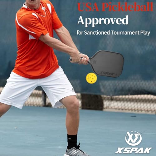 XS XSPAK Carbon Fiber Pickleball Paddle - Tournament Edition - World Champion Surface Technology Options Pickleball Racket - USAPA Polypropylene Honeycomb Paddle with Cushion Comfort Grip