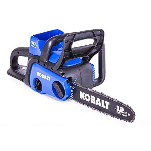 Kobalt KCS 120-07 40-Volt Max Lithium Ion 12-in Cordless Electric Chainsaw, Black/Blue