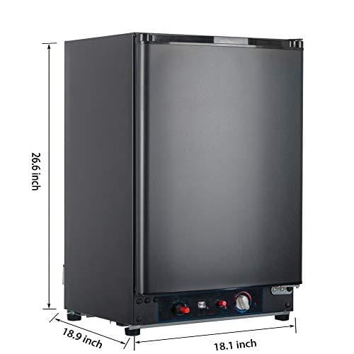Smad 3 Way Refrigerator 12v Fridge for RV Trucks Peopane Refrigerator No Noise, AC/DC/LPG,55 Qt, Black