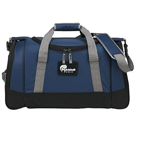 Pickleball Marketplace Very Popular Deluxe Sports Duffle Bag - New - Carries Paddles & Pickleball Gear - Built with a spacious main compartment and a separate compartment for shoes. Navy Blue