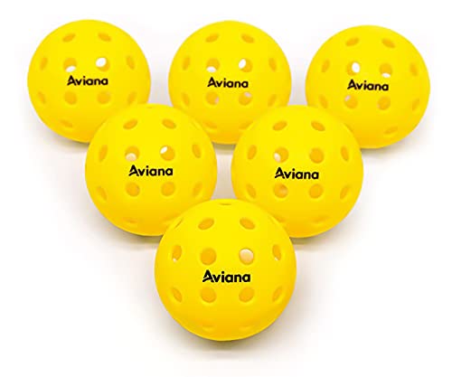 Pickleball Ball Set | Professional USAPA Approved for Sanctioned Tournament Play | 40 Holes & Specifically Designed for Outdoor Courts | Yellow, 6, 12 or 48 Balls Pack (Yellow 06 Balls Pack)