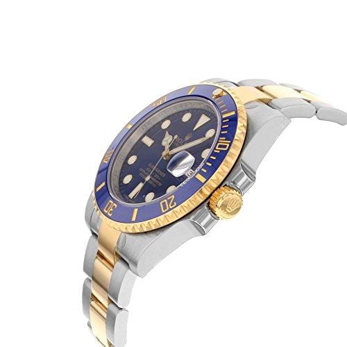 Rolex Submariner Stainless Steel Yellow Gold Watch Blue Ceramic Watch 116613