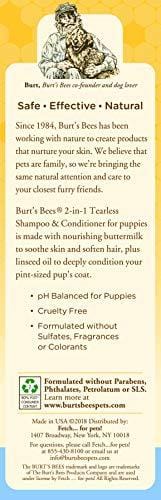 Burt's Bees for Puppies Tearless 2 in 1 Shampoo and Conditioner with Buttermilk and Linseed Oil | Dog Shampoo, 16 Ounces