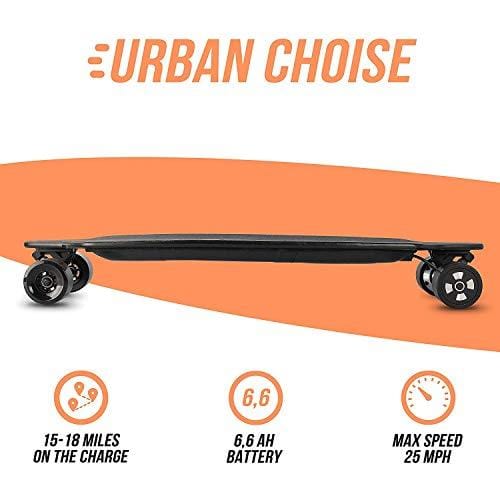 Electric Skateboard Longboard with Remote Control by AZBO | 2000W Dual Motor UL2272 Certified High Speed 25 MPH Motorized Wireless H6 Board | 18 Miles Max Range | LG Battery