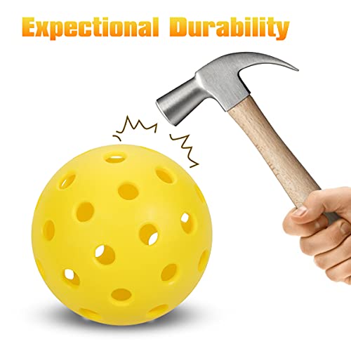 VANSHINIEER 40 Holes Outdoor Pickleball Balls Design for Tournament Play and Practice (3 Pack)