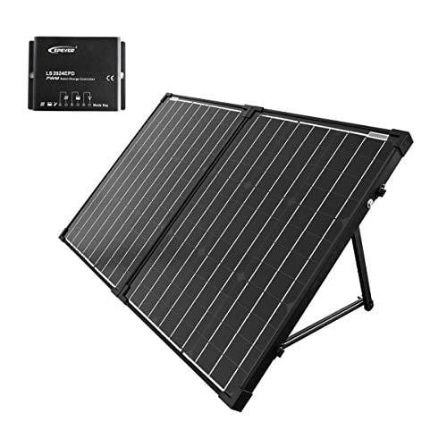 ACOPOWER 100W Portable Solar Panel Kit, Waterproof 20A Charge Controller for Both 12V Battery and Generator ...