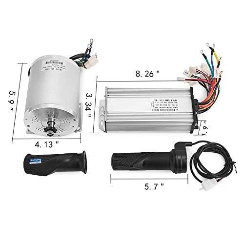 Mophorn 1800W Electric Brushless DC Motor Kit 48V High Speed Brushless Motor with 32A Speed Controller and Throttle Grip Kit for Go Karts E-bike Electric Throttle Motorcycle Scooter and More (1800W)