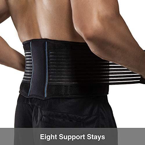 BraceUP Stabilizing Lumbar Lower Back Brace Support Belt Dual Adjustable Straps Breathable Mesh Panels (S/M)