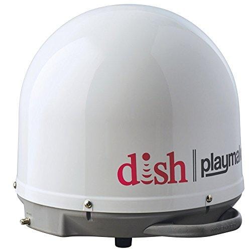 Winegard PAE100R White Playmaker Portable Satellite TV Antenna (with Dish Wally Receiver Bundle)