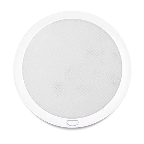 Dream Lighting 12volt LED Panel Ceiling Dome Light Fixture with Switch for RV Motorhome & Marine-8.5 Inches, with Memory Function, Cool White & Blue