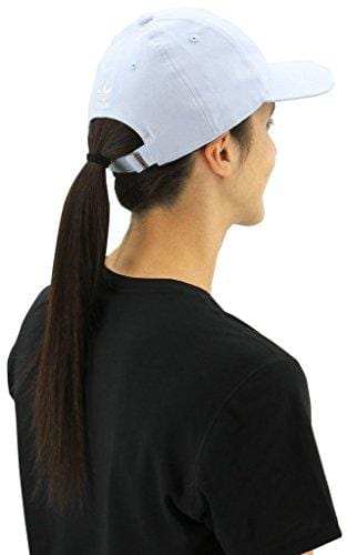 adidas Women's Originals Relaxed Plus Adjustable Strapback Cap, Aero Blue Suede/White, One Size