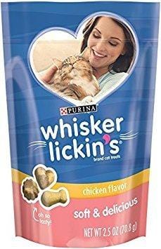 Purina Whisker Lickin's Cat Treats, Chicken Flavor, Soft and Delicious, 2.5 Oz (Pack of 4)
