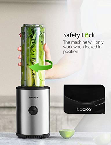 Smoothie Blender, 30000 RPM/Min Personal Blender with 4 Different Edges Stainless Steel, BPA-Free Tritan Travel Cups with Protective Sleeve, 300W, Willsence
