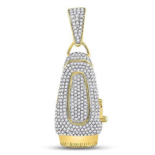 Dazzlingrock Collection 10kt Yellow Gold Mens Round Diamond Barber Clipper Trimmer Charm Pendant 1.00 Cttw