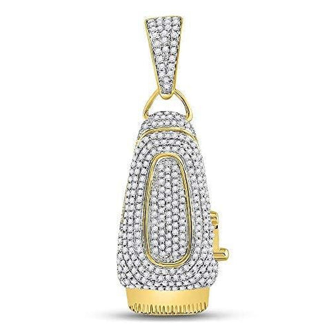 Dazzlingrock Collection 10kt Yellow Gold Mens Round Diamond Barber Clipper Trimmer Charm Pendant 1.00 Cttw