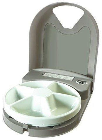 PetSafe 5 Meal Automatic Dog and Cat Feeder, Dispenses Dog Food or Cat Food, Digital Clock