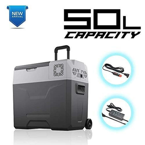 NHT Portable Refrigerator for Vehicle, RV, Boat, Trucker AC/DC Power Freezer for Travel, Fishing, Outdoor (53 Quart (50L)