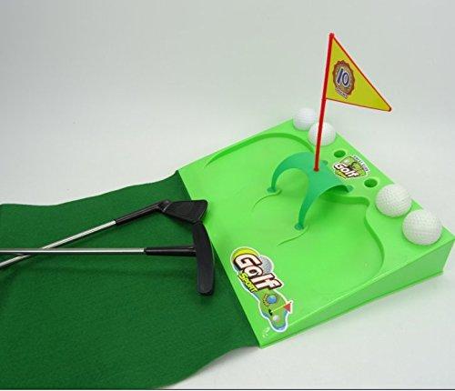 Paradise Treasures Kids Golf Set - Putting Mat Indoor and Outdoor Mini Golf for Children-2 Metal Golf Clubs,4xGolf Balls,Golf Flag and Green