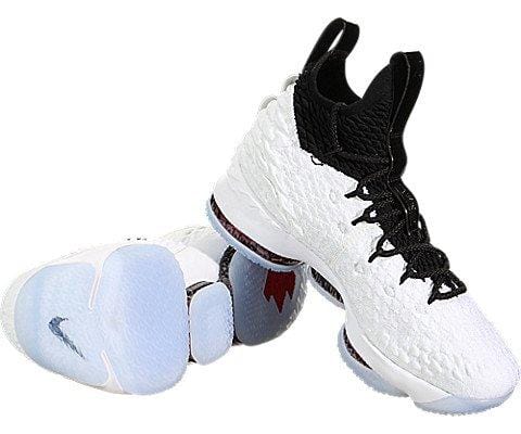 Nike Kids' Grade School Lebron 15 Basketball Shoes (6, White/Black/Red)