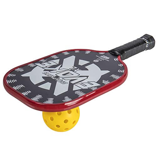 Onix Graphite Evoke XL Pickleball Paddle Features Polypropylene Core, Graphite Face, and Oversized Shape, White