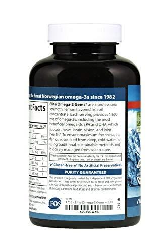 Carlson Elite Omega-3 Gems BONUS SIZE, Norwegian, 1,600 mg Omega-3s, 130 Soft Gels (40 Free!)Carlson - Elite Omega-3 Gems, 1600 mg Omega-3s, Healthy Heart, Brain Function & Vision Health, Wild Caught,
