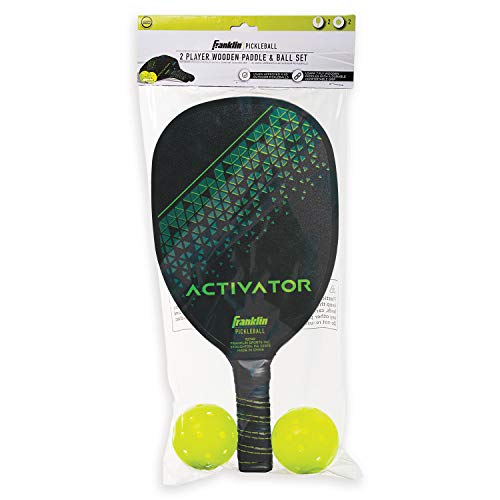 Franklin Sports Pickleball Paddle and Ball Set -Wooden Pickleball Rackets + Pickleballs - 2 Players - Activator - USA Pickleball (USAPA) Approved