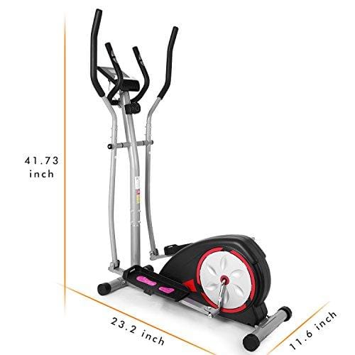 Aceshin Elliptical Machine Trainer Compact Life Fitness Exercise Equipment for Home Workout Offic Gym (Silver2)
