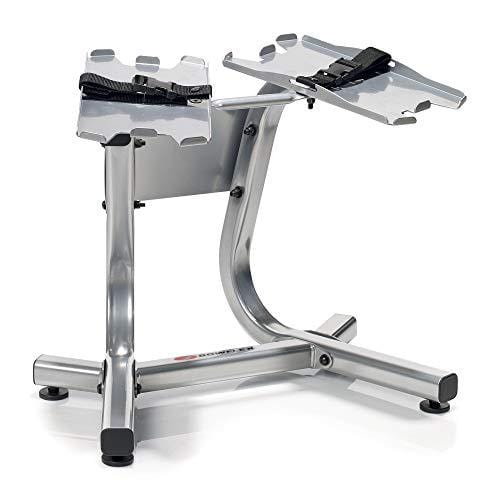 Bowflex 100300 SelectTech Metal Dumbbell Stand with Built-in Towel Rack, Silver
