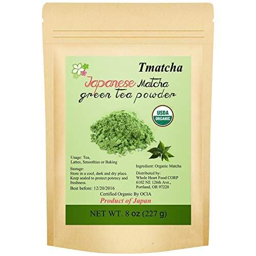 Tmatcha Organic Japanese Matcha Green Tea Powder USDA Organic Certification Culilary Grade Gluten Free & Vegan 8 oz(227 g)
