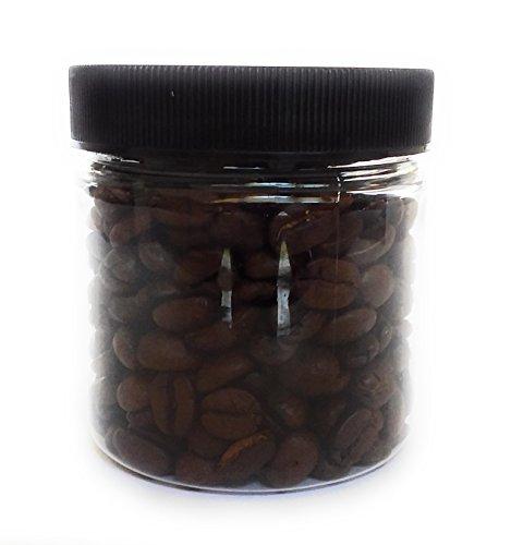 Clear Plastic Jar 4 ounce with Black Ribbed Lid (Pack of 12), Refillable Storage Containers with Lids for Cosmetic, Kitchen, DIY Products, Arts and Crafts