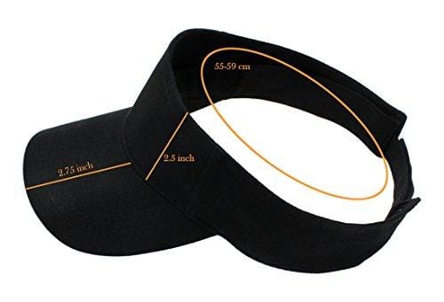 Top Level Sun Sports Visor Men Women - 100% Cotton One Size Cap Hat, BLK