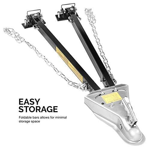 Hiltex 20046 Adjustable Universal Tow Bar, 5000 Lb Capacity | Includes Safety Chains