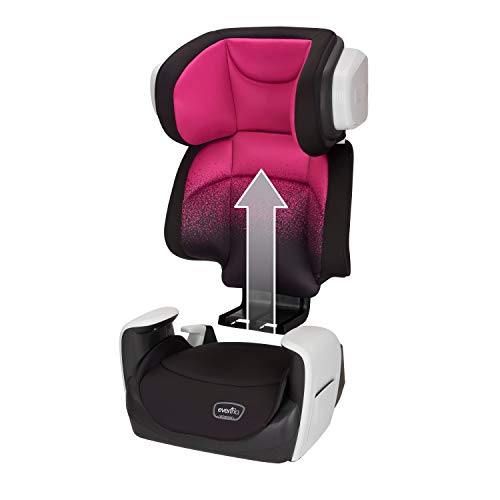 Evenflo Spectrum Belt-Positioning Booster Seat, 2-in-1 Booster Seat, Ergonomic Seat Base, Advanced Compression Technology, High-Back Booster, No-Back Booster, Two Cup Holders, Sunrise Pink