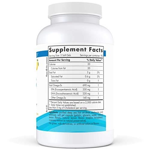 Nordic Naturals Omega-3 Soft Gels - Omega-3 Essential Fatty Acids Aid in Cognition, Heart Health, and Immune Support, Lemon Flavor, 180 Count