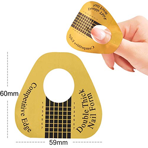 KINGMAS 100 Pcs Nail Art Form Guide Sticker, Horseshoe-shaped Nail Stickers Art Acrylic Nail/UV GEL Nail Extention Tips