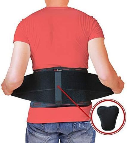 AidBrace Back Brace Support Belt - Lower Back Pain Relief for Herniated Disc, Sciatica, and Scoliosis for Men & Women - Includes Removable Lumbar Pad (L/XL)