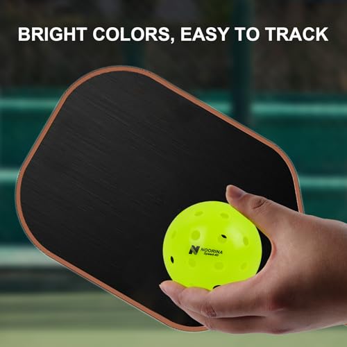 NOORINA Outdoor Pickleball Balls, USAPA Approved, Crack Resistant Seamless Construction, 6 Pack, 40 Holes, Neon Green Pickle Balls with Pickleball Bag, One Year Warranty
