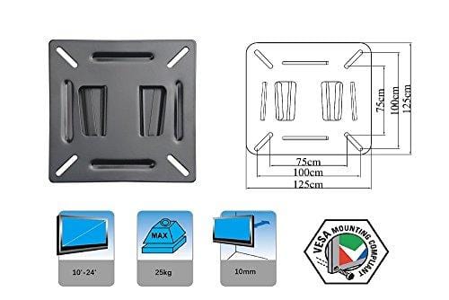 LWL Mounting RV TV Mount Bracket for 10-24 21.5 23.6 23.8 Flat Screen Kichen ViewSonic Maya Bedroom Living Dining Computer Monitors with 100x100 Loading 55lbs