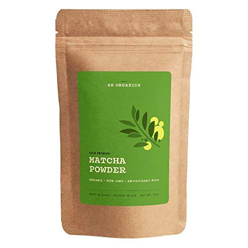 SB Organics Matcha Green Tea Gold Premium Powder - USDA Organic Non-GMO Classic Standard Culinary Ground Powder for Baking, Smoothies, Coffee, Tea - 16 oz
