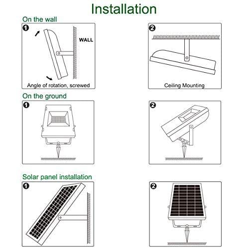 Solar Flood Light with Remote Controller Outdoor&Indoor 1000lumens 120Leds Dusk to Dawn IP67 Waterproof for Garden,Landscape,Yard,Porch,Patio,Garage,Pool,Sign,Billboard (White led/Remote Controller)
